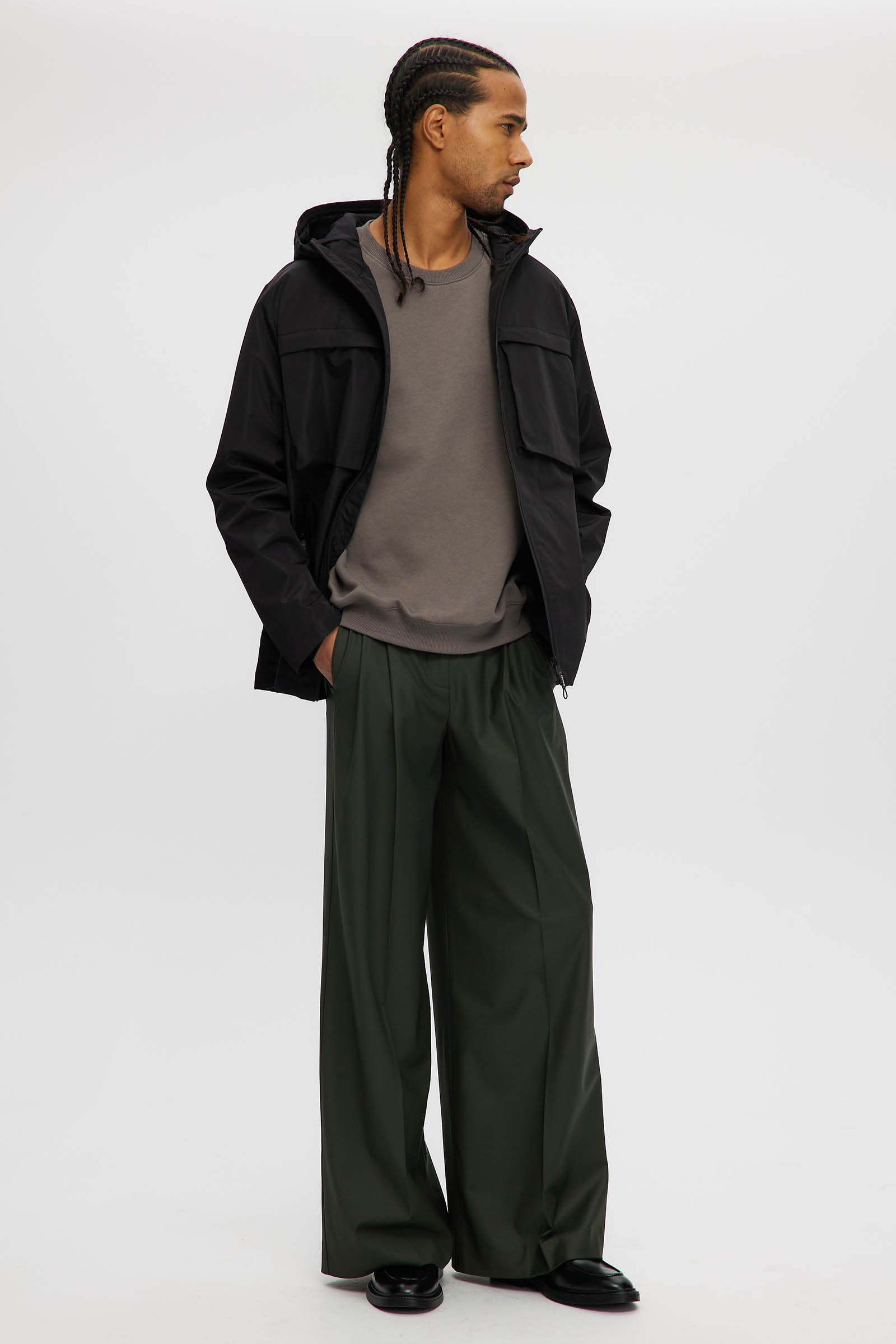 Andreas Short Length Raincoat - Black | Noize