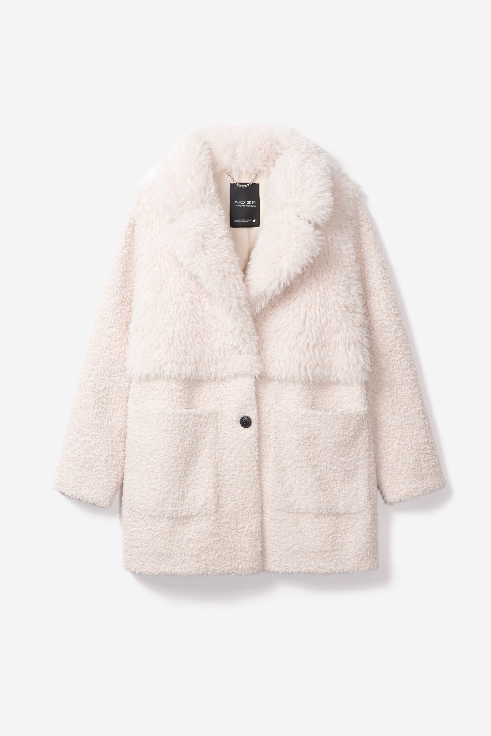 Glenn Mid Length Vegan Sherpa Coat | Noize