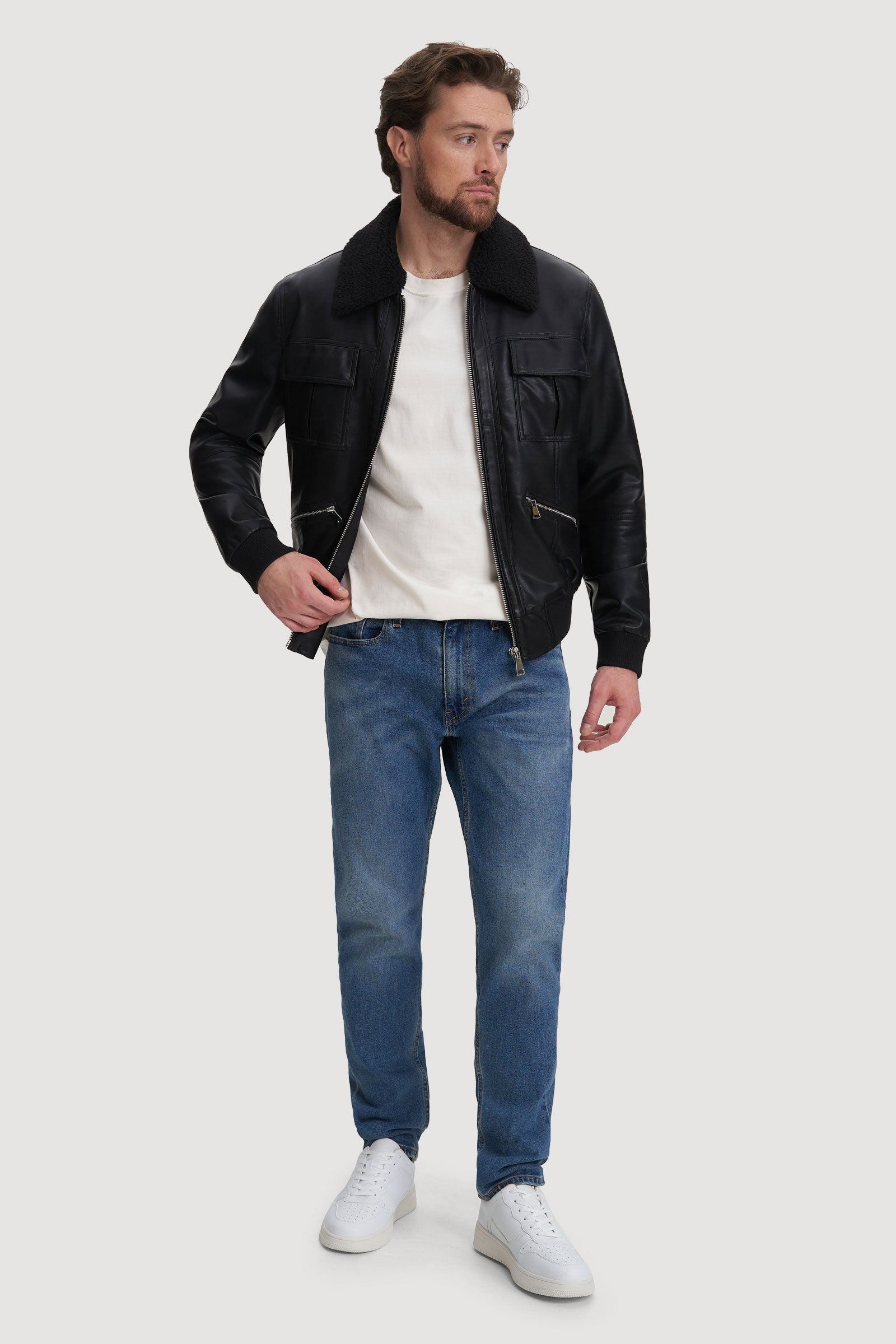 Kash Short Length Vegan Leather Bomber Noize