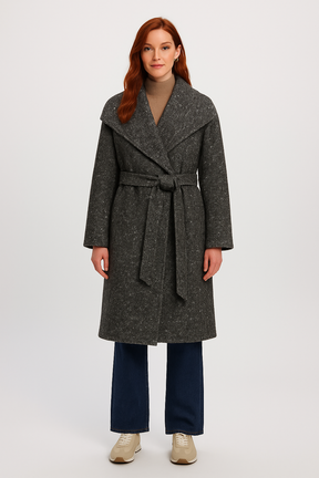 Lena-T Long Length Vegan Wool Coat | Noize
