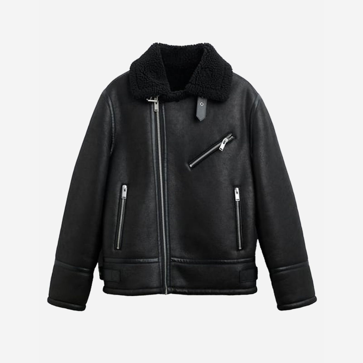 Dwayne Short Length Vegan Leather Coat - Black | Noize