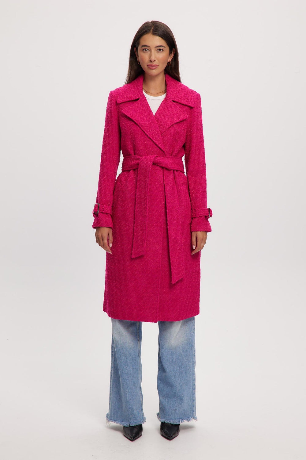Francie-S Long Length Vegan Wool Trench Coat - Main Image