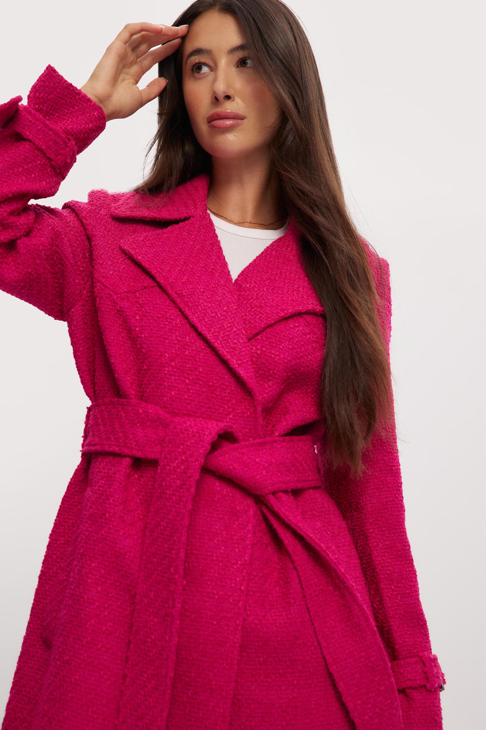 Fuschia wool coat best sale