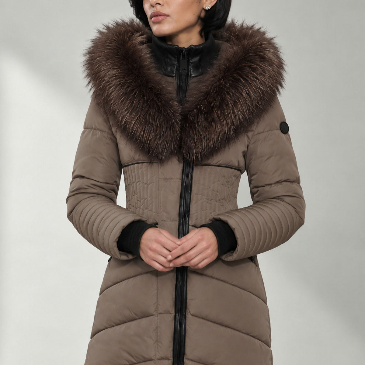 Gigi Mid Length Parka - Mocha | Noize