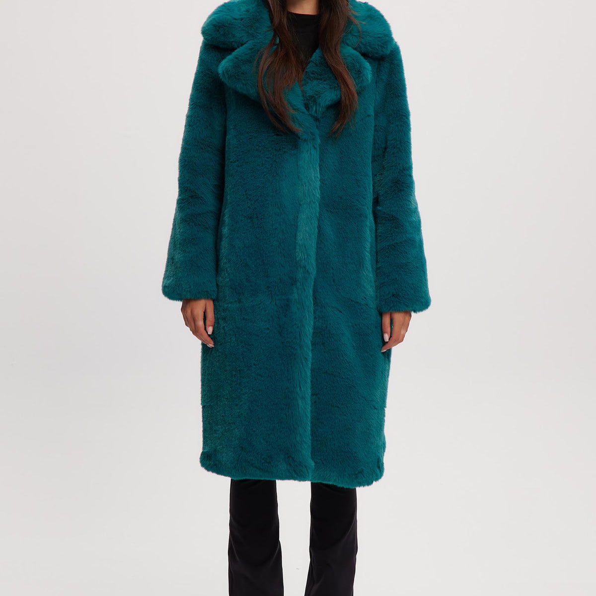 t4423　SHAREEF ECO FUR LONG COAT Eco-Sheepskin Long Coat by OOF | Rent the Runway