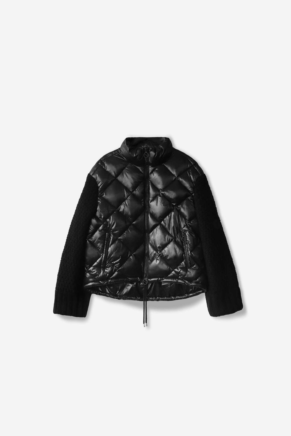 Noize Alejandra Mixed Media Puffer Jacket in Black