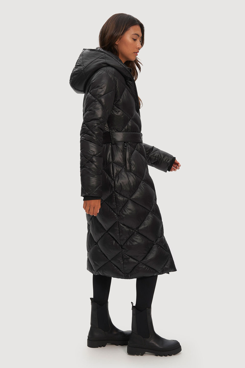 Diamond Quilted Coat Longline Maxi Coat Diamond Quilted Coat