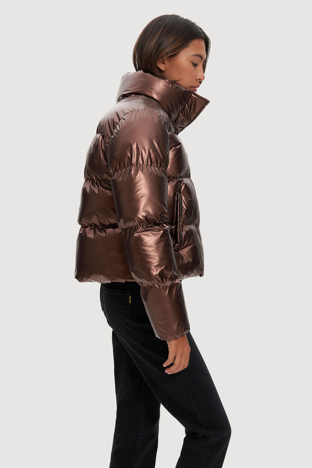 Chocolate Cropped Puffer Jacket – KOZE The Label